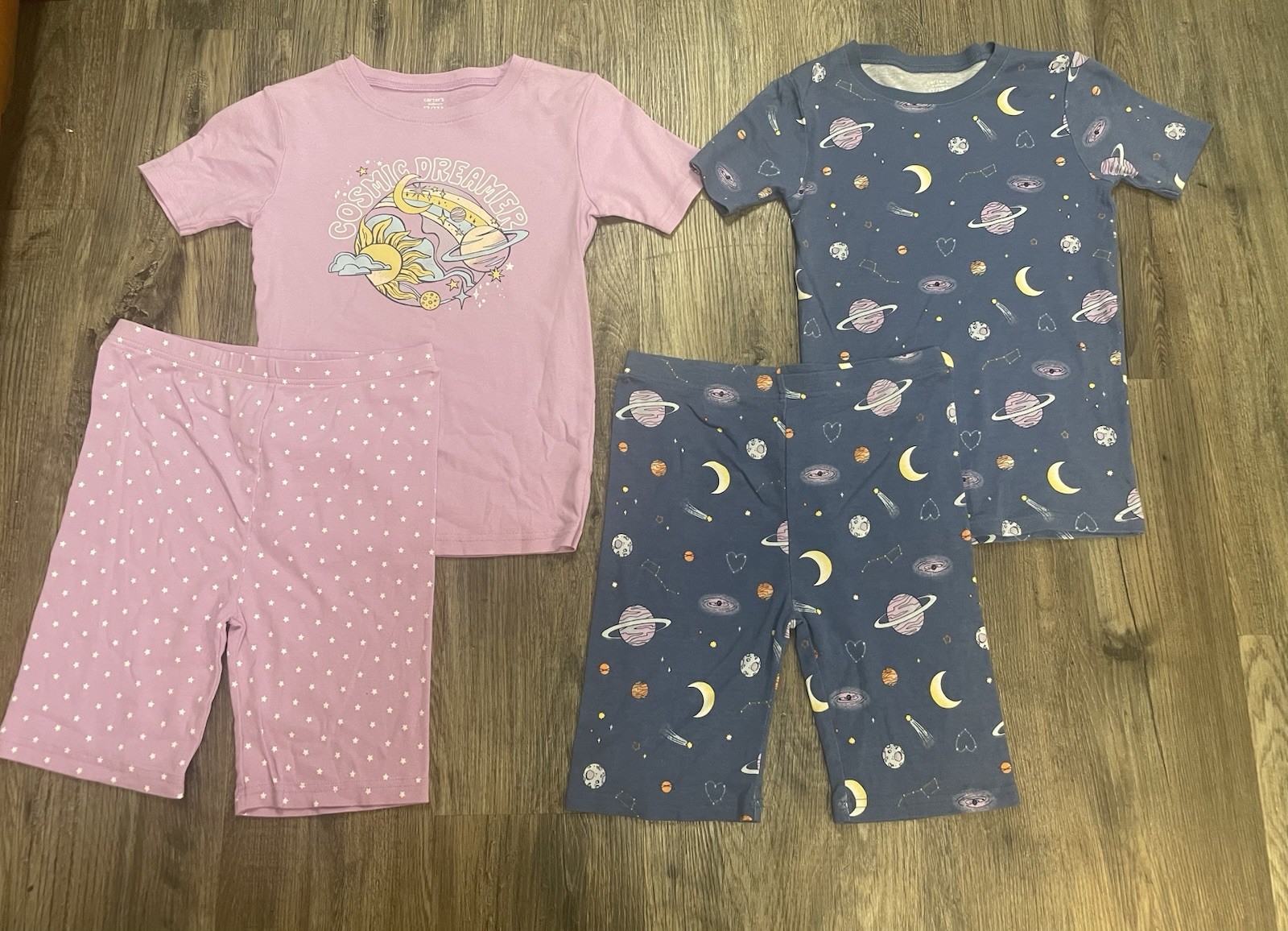 Carter’s Space Solar System Planets Stars 2 Piece Pajama Set Girls Size 8/10
