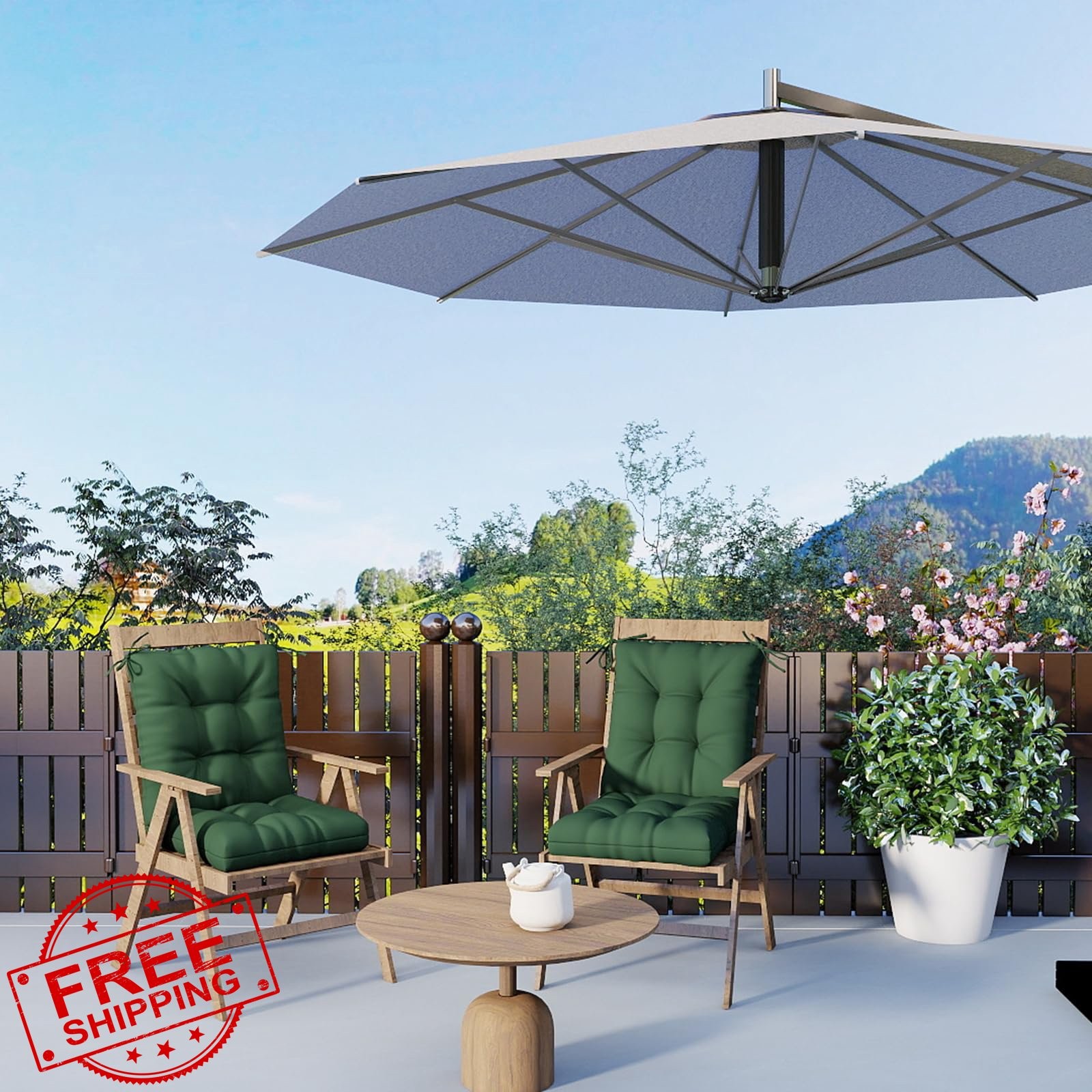 zanwu hwyd Outdoor Chair Cushion 42x21x4 Inch Dark Green Seat Pad