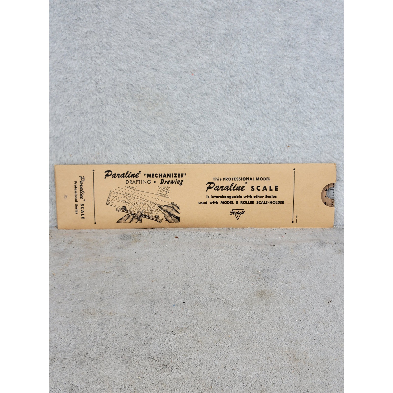 Vintage Paraline Professional Serie Drafting Scale Ruler Loomis Industries 13.75