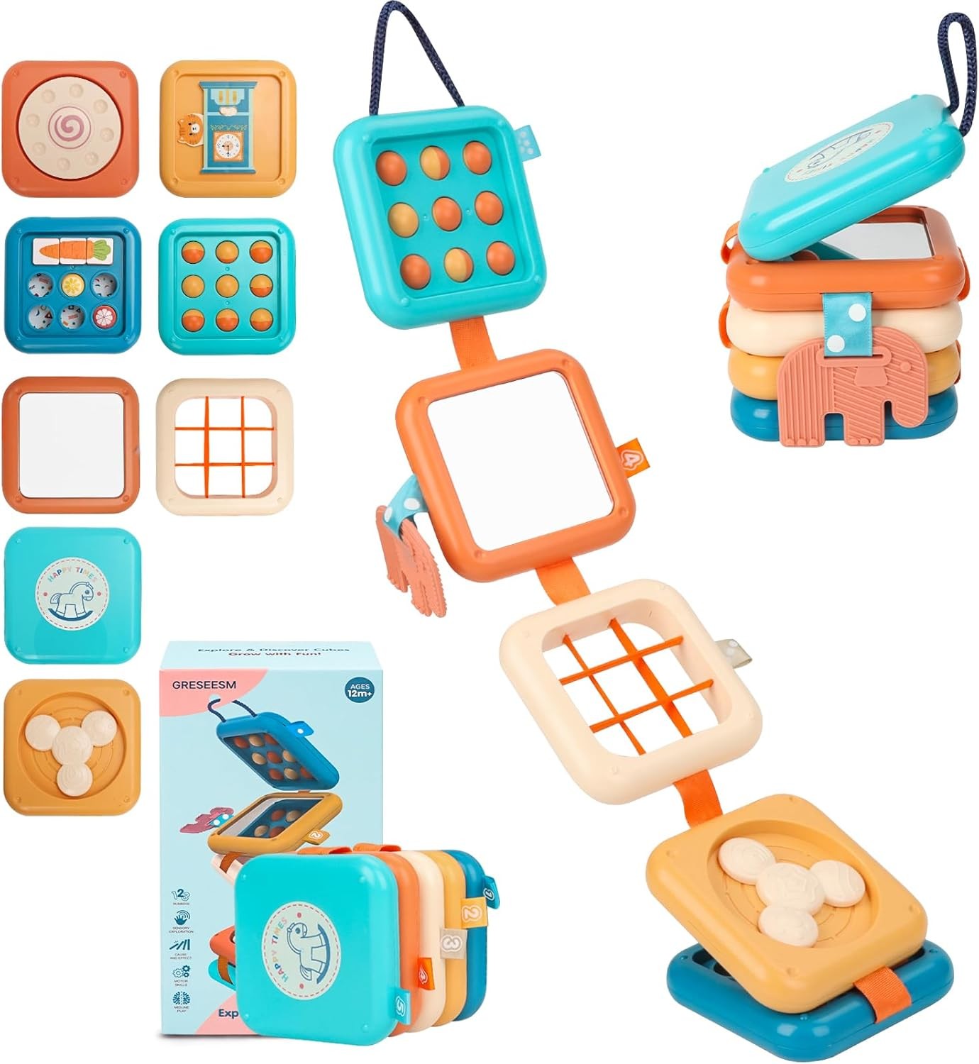 Montessori Busy Board for 1 Year Old, Toddlers Travel Toys for Ages 1–3, Senso