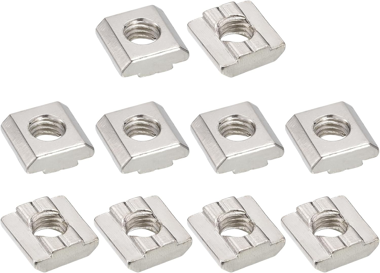 uxcell T Nuts, 30pcs - Nickel Plated Carbon Steel T Slot Bolts, 3030 Series M8 H