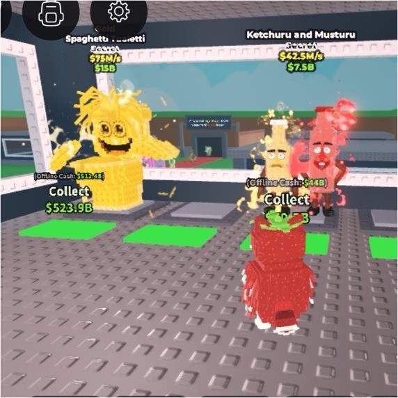Roblox Game Asset with Spaghetti Eccentric, Ketchuru and Musturu, Los Candies