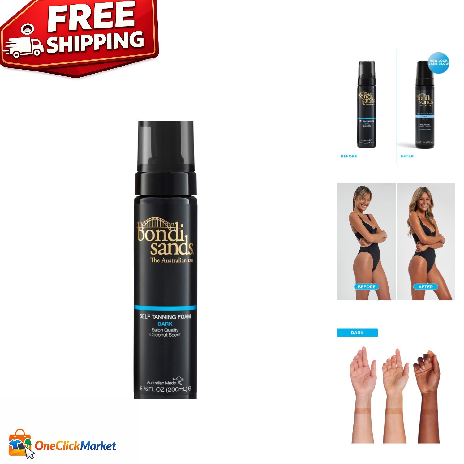 Lightweight Self Tanning Foam, Aloe Vera & Coconut for Flawless, Streak-Free Tan