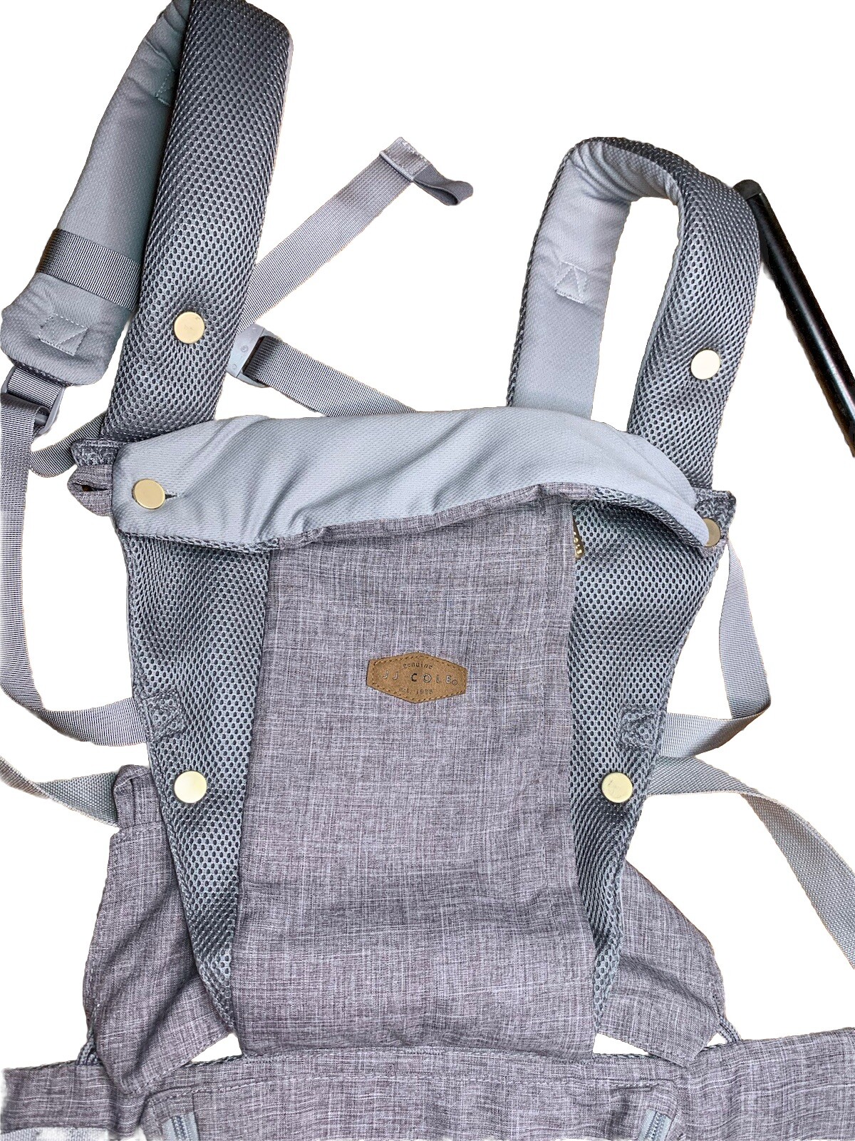 Baby Carrier JJ Cole Peek 5 Position Gray  Support Backpack Safe Hiking Bonding