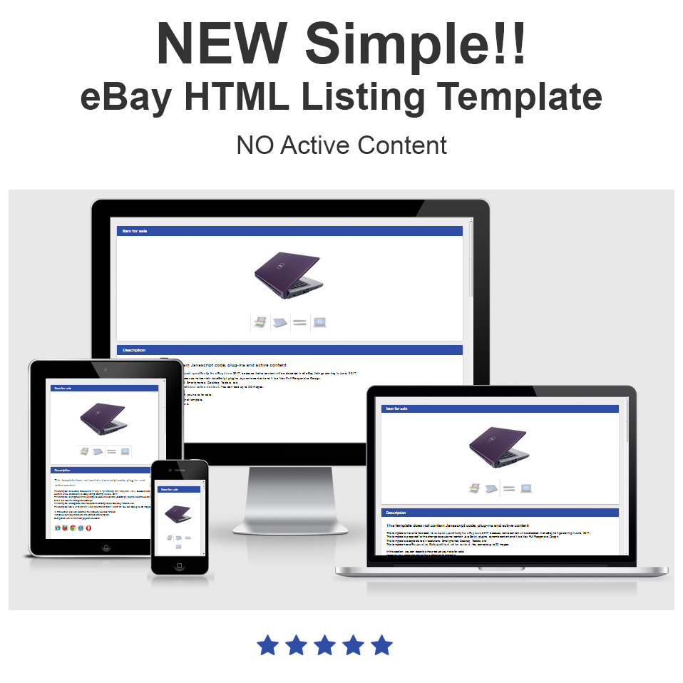 Simple Responsive eBay Listing Template - New