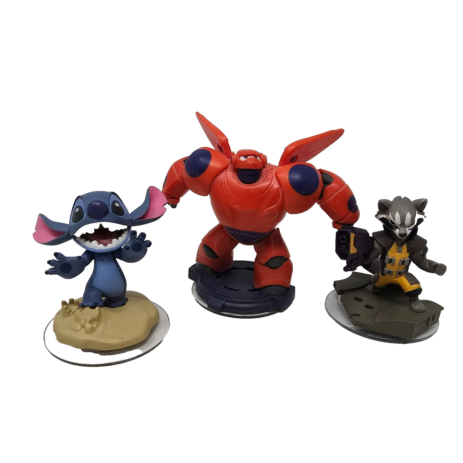Disney Infinity 2.0 Lot of 3 Characters Stitch Rocket Baymax Armored