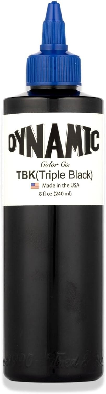 Premium Triple Black Tattoo Ink Bottle – Long Lasting Bold Dark Tattoo Ink, 8oz