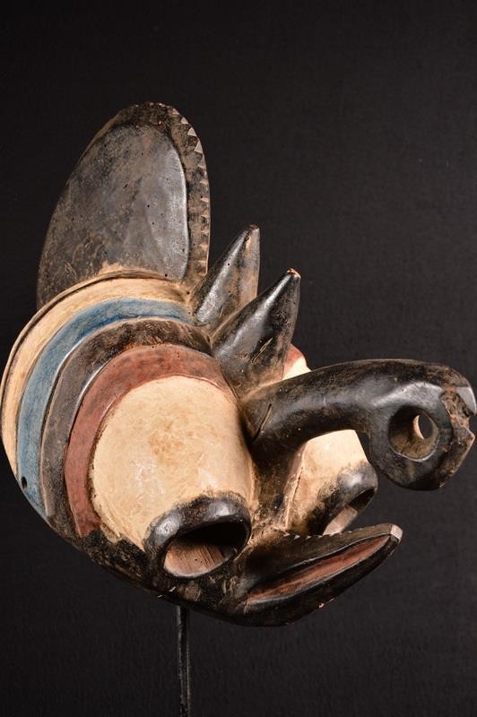 1434 African Old Mumuye Mask Helmet / Helmet Mask Nigeria