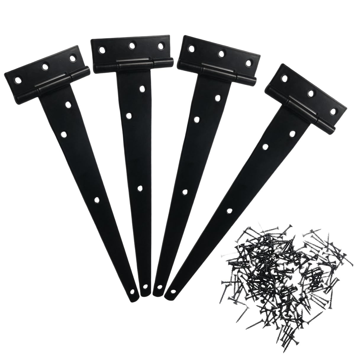 4PCS 10 inch T Gate Hinge Heavy Duty, Tee Barn Shed Door Hinges Outdoor, Stra...
