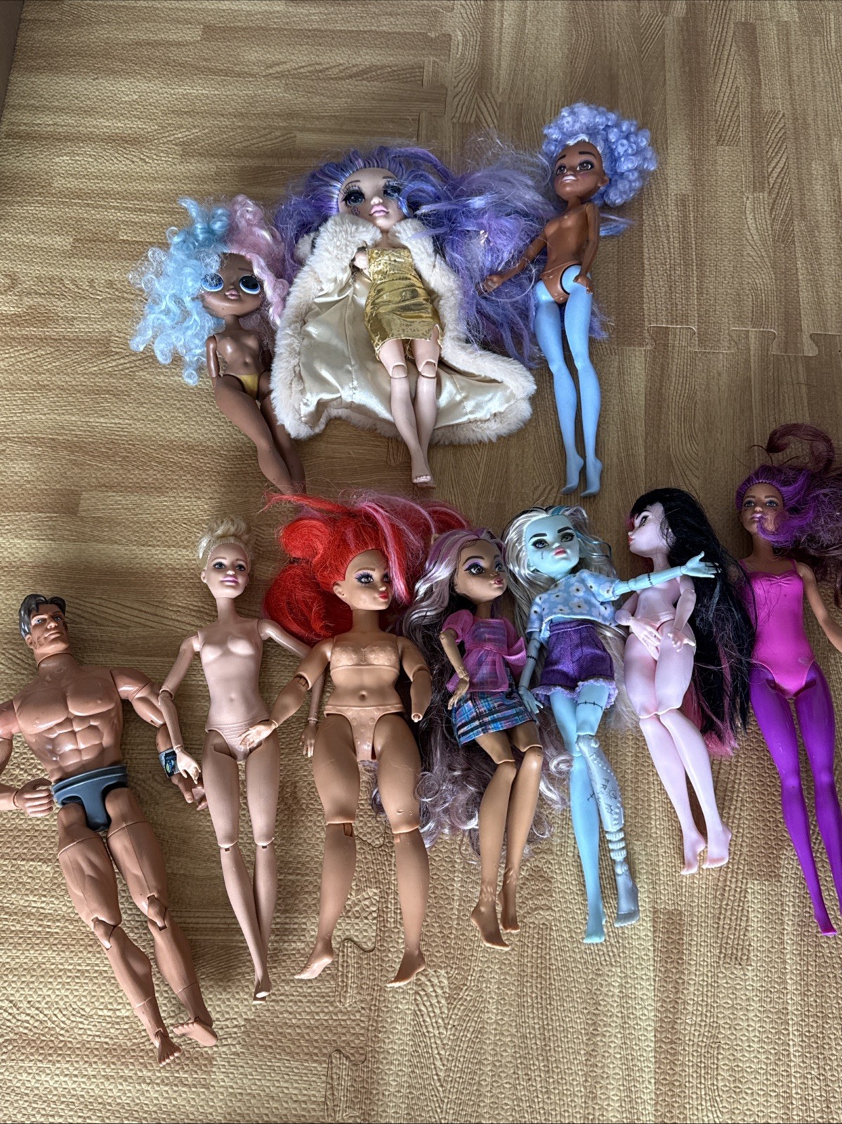 Monster High Mattel & Other Articulated Lot 10 Dolls Bundle 2015-2024 Imperfect