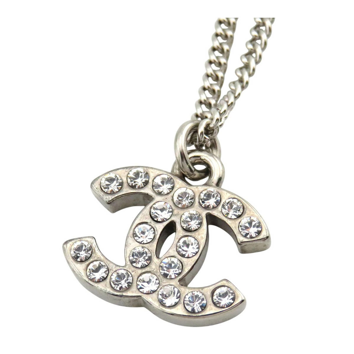 CHANEL Coco Mark Rhinestone Necklace Metal Strass Unisex CHANEL  Apparel Accesso