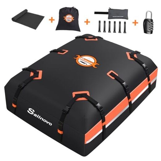  Car Rooftop Cargo Carrier Waterproof 1000D PVC Car Roof Bag with 21 Cubic Feet