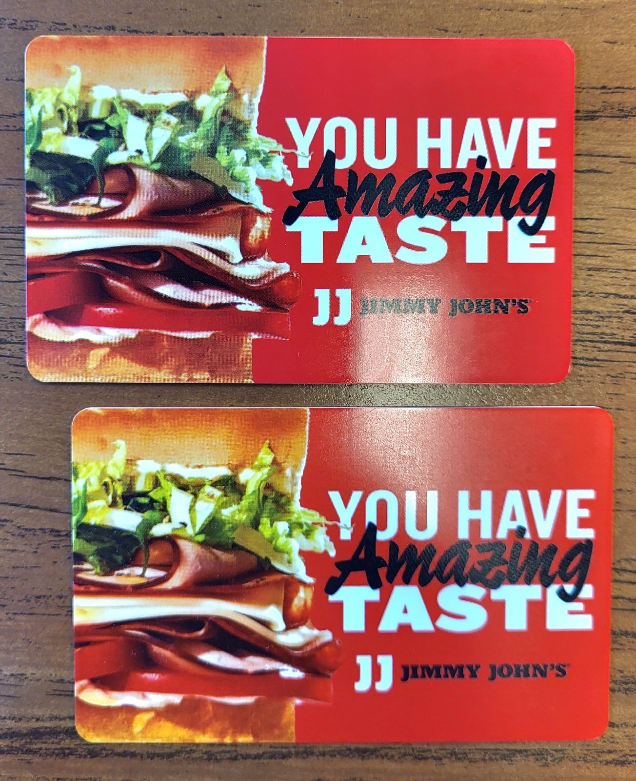 2 Jimmy John's Gift Cards ($250 ea) plus a Culver's Combo Meal (up to $20 value)