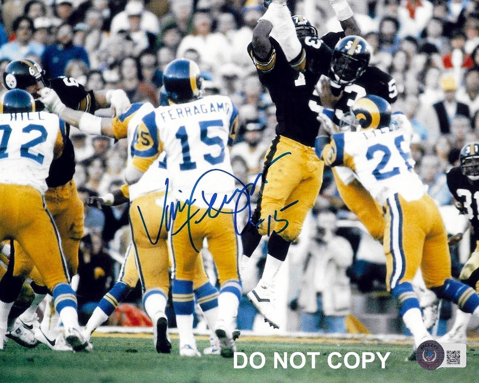 Vince Ferragamo LOS ANGELES RAMS Signed Autographed REPRINT 8x10 Photo RP