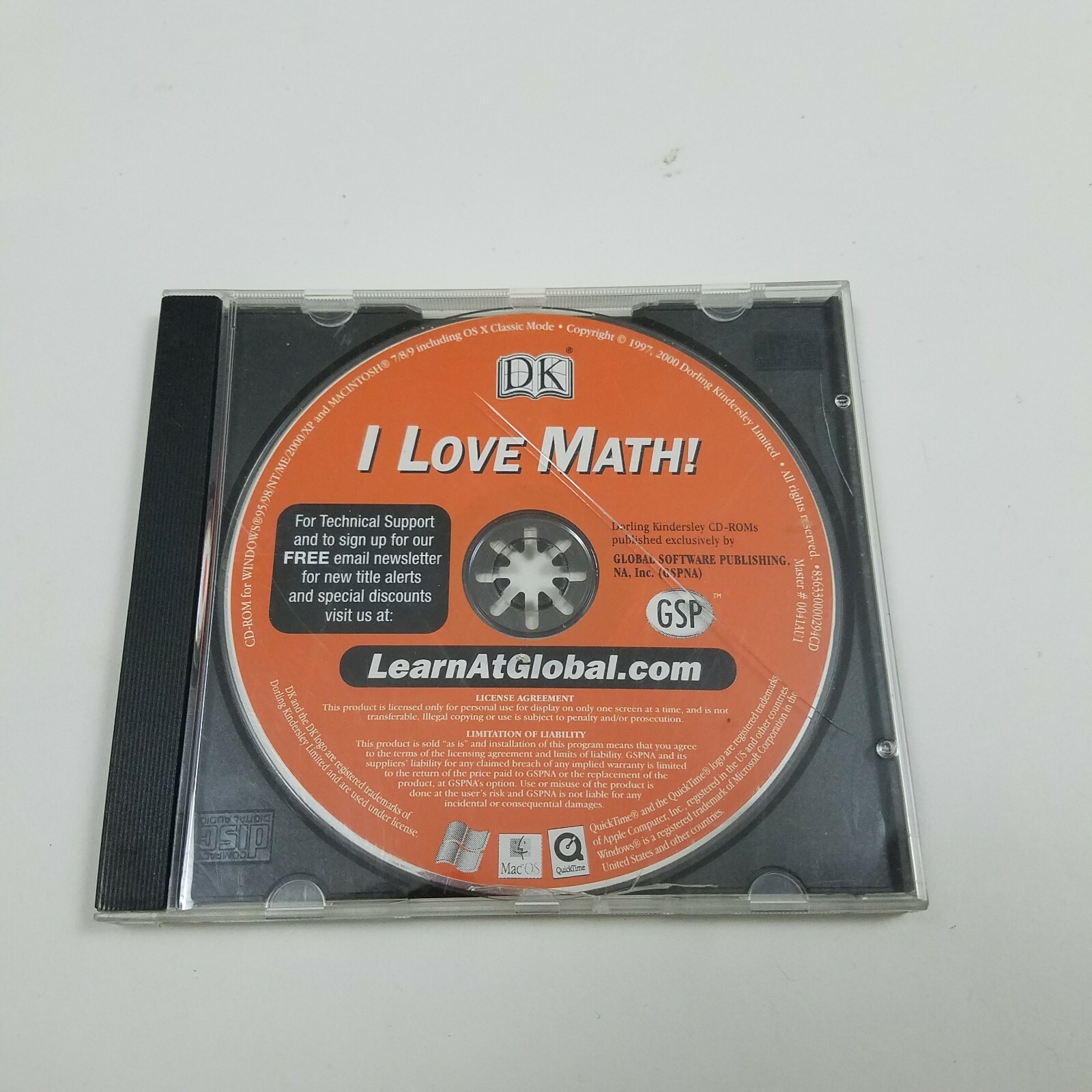 I Love Math! PC Video Game Study Aide Ages 7-11 WIN 2000 MAC DK Classroom