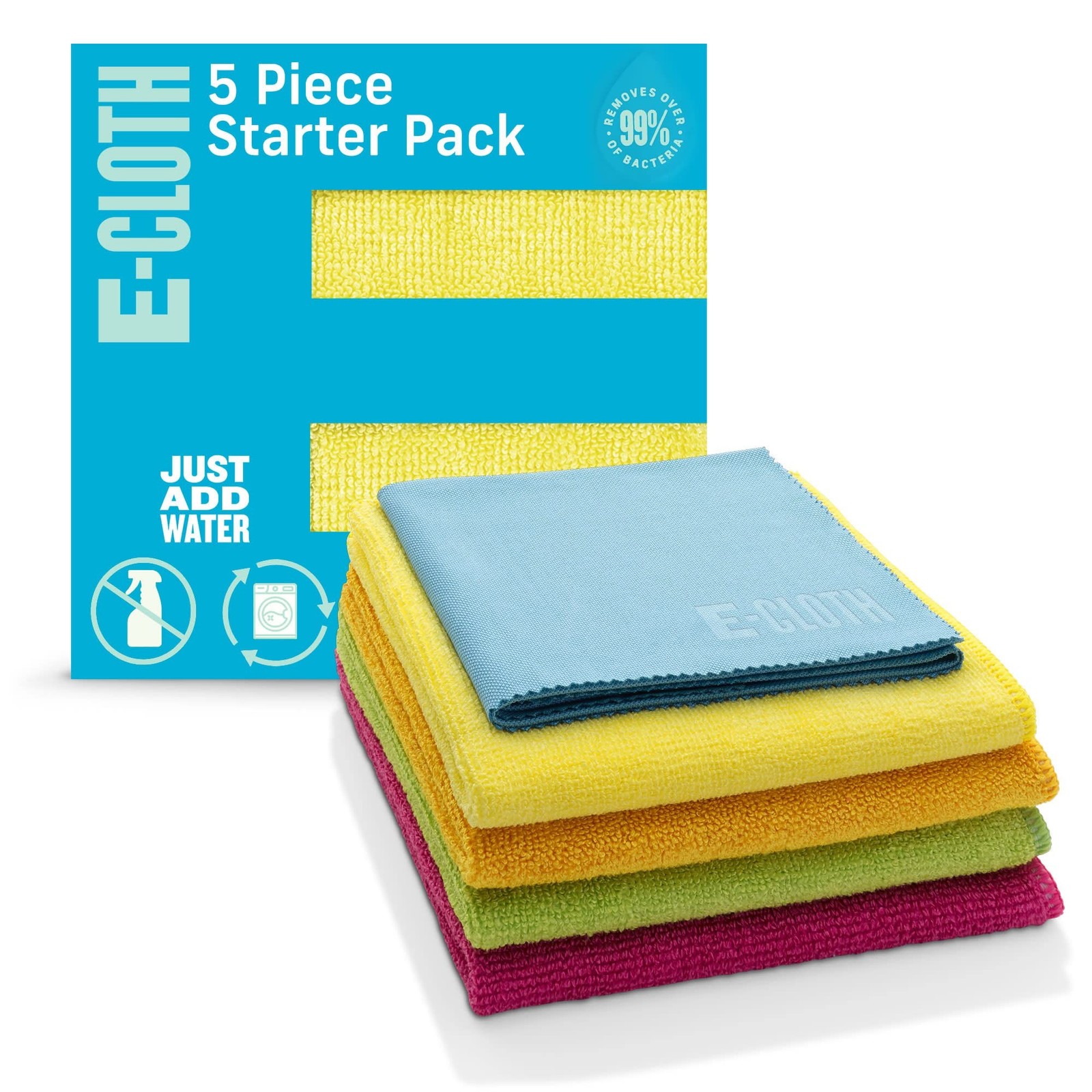 E-Cloth 5-pc Starter Pack- Microfiber Cleaning Cloth Set with Reusable Cleani...
