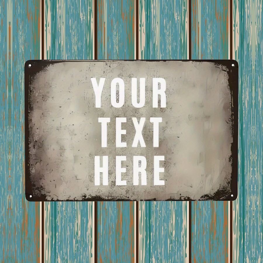 2D Flat Vintage Style Personalized Metal Wall Sign Hanging Plaque 12x8 inch