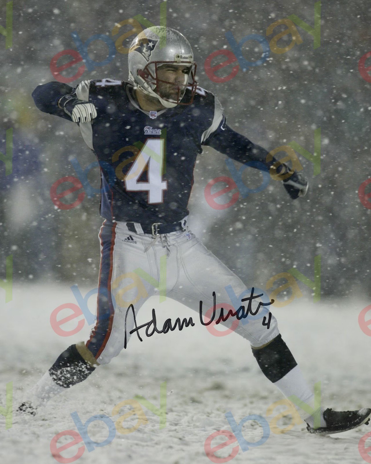 Adam Vinatieri - REPRINT auto signed 8x10 Photo New England Patriots