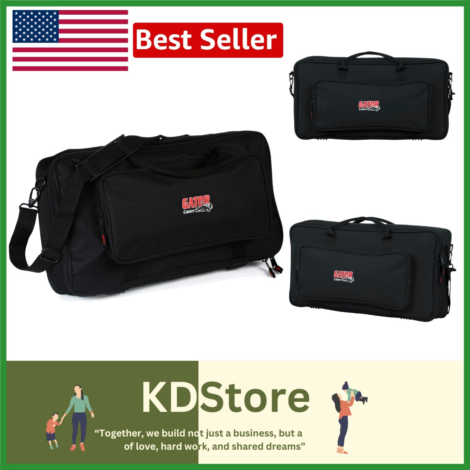 Compact Nylon Gig Bag with Protective Padding for Equipment Transport – Black