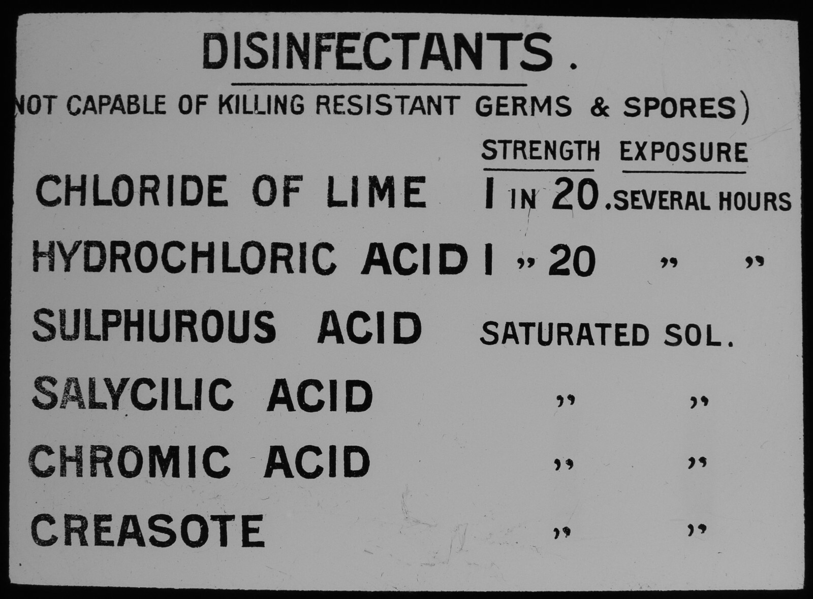 Magic Lantern Slide DISINFECTANTS C1895 VICTORIAN HYGIENE HEALTH MEDICAL