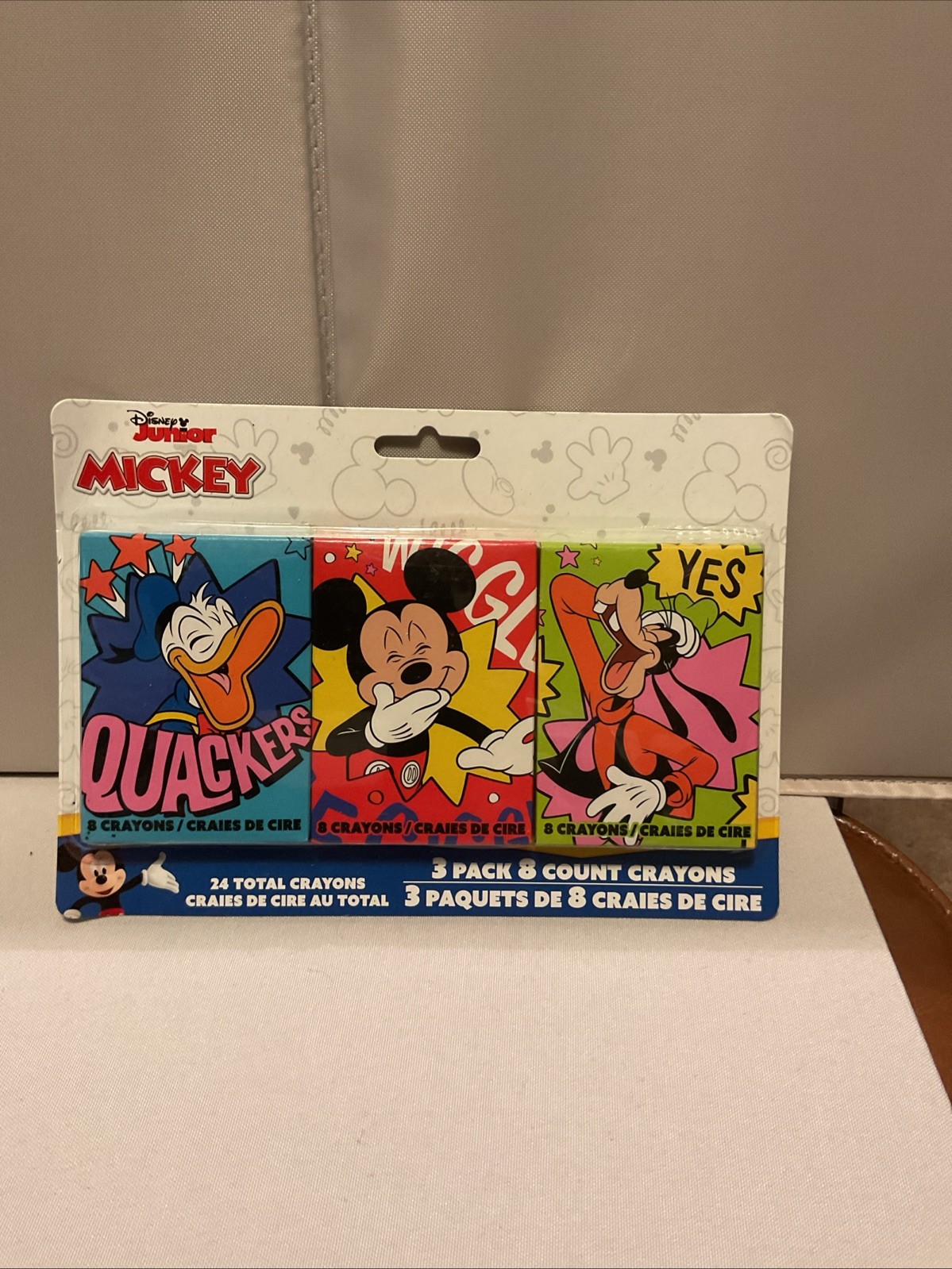 Disney Junior 3 Pack-  8 Count Crayons Each-  Mickey Mouse- Daffy Duck - Goofy