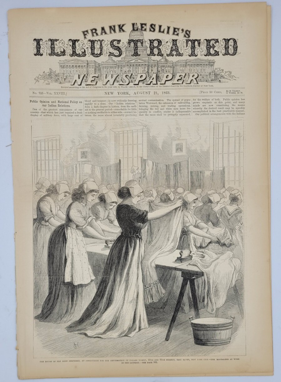 Frank Leslie's Illustrated Newspaper 8/21/1869 House of the Good Shepherd NYC
