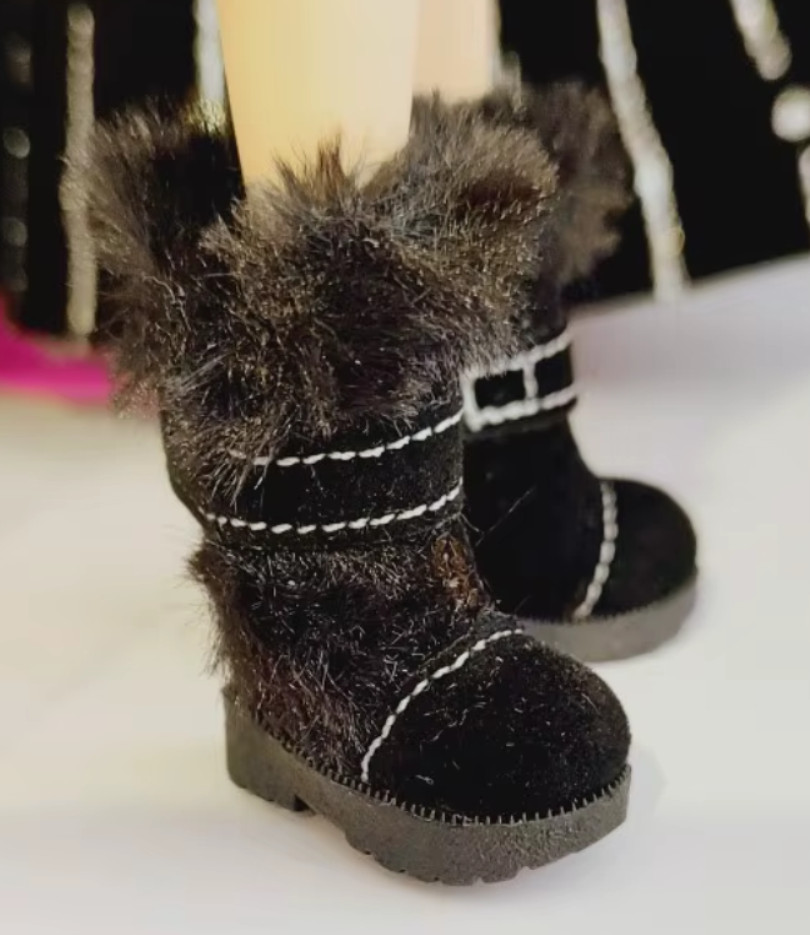 Quality Boots for Neo Blythe Doll BJD Toy Accessories 1/6 Scale Black Shoes Pair