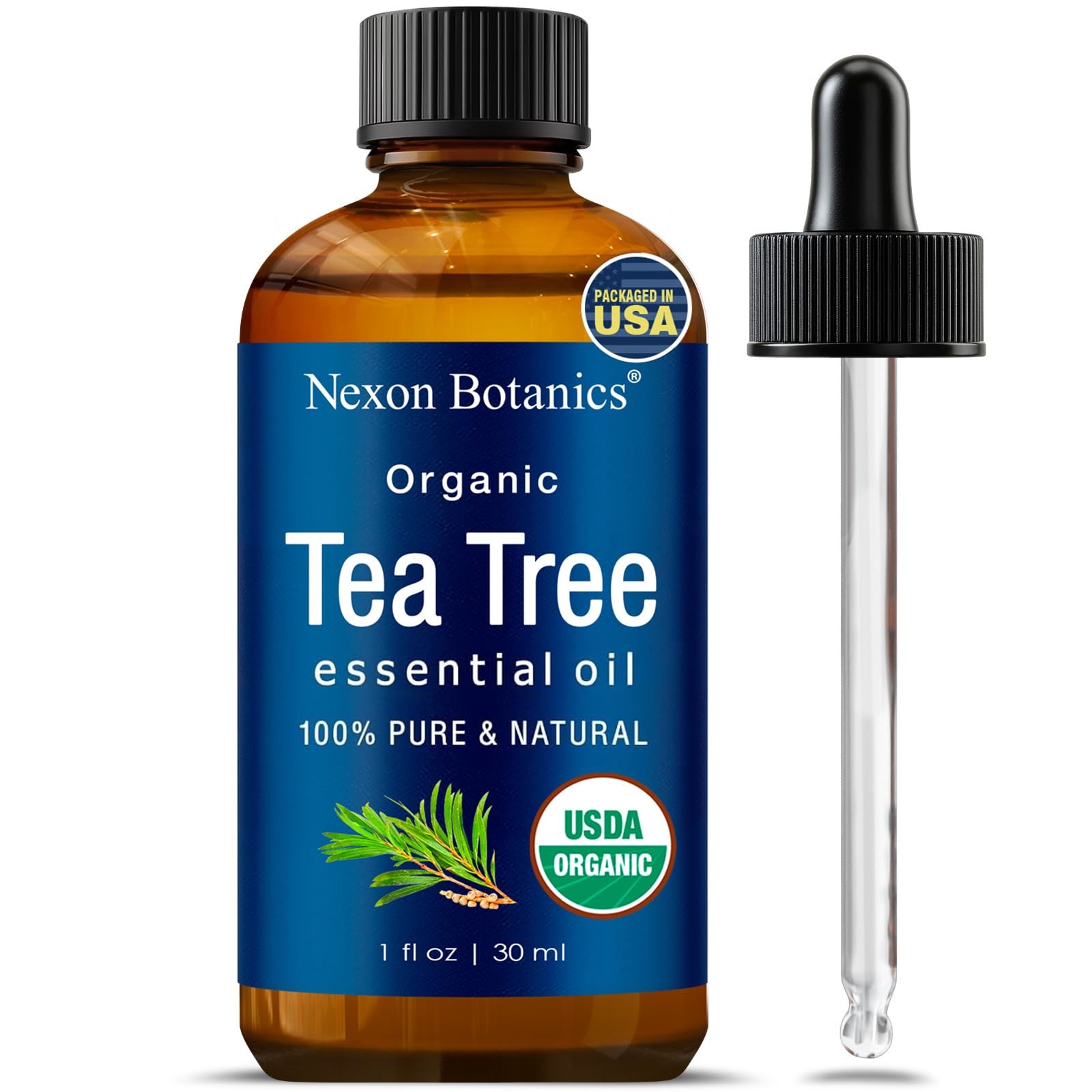 Organic Tea Tree Essential Oil 30 ml  Pure, Natural Oils for Aromatherapy, Di...