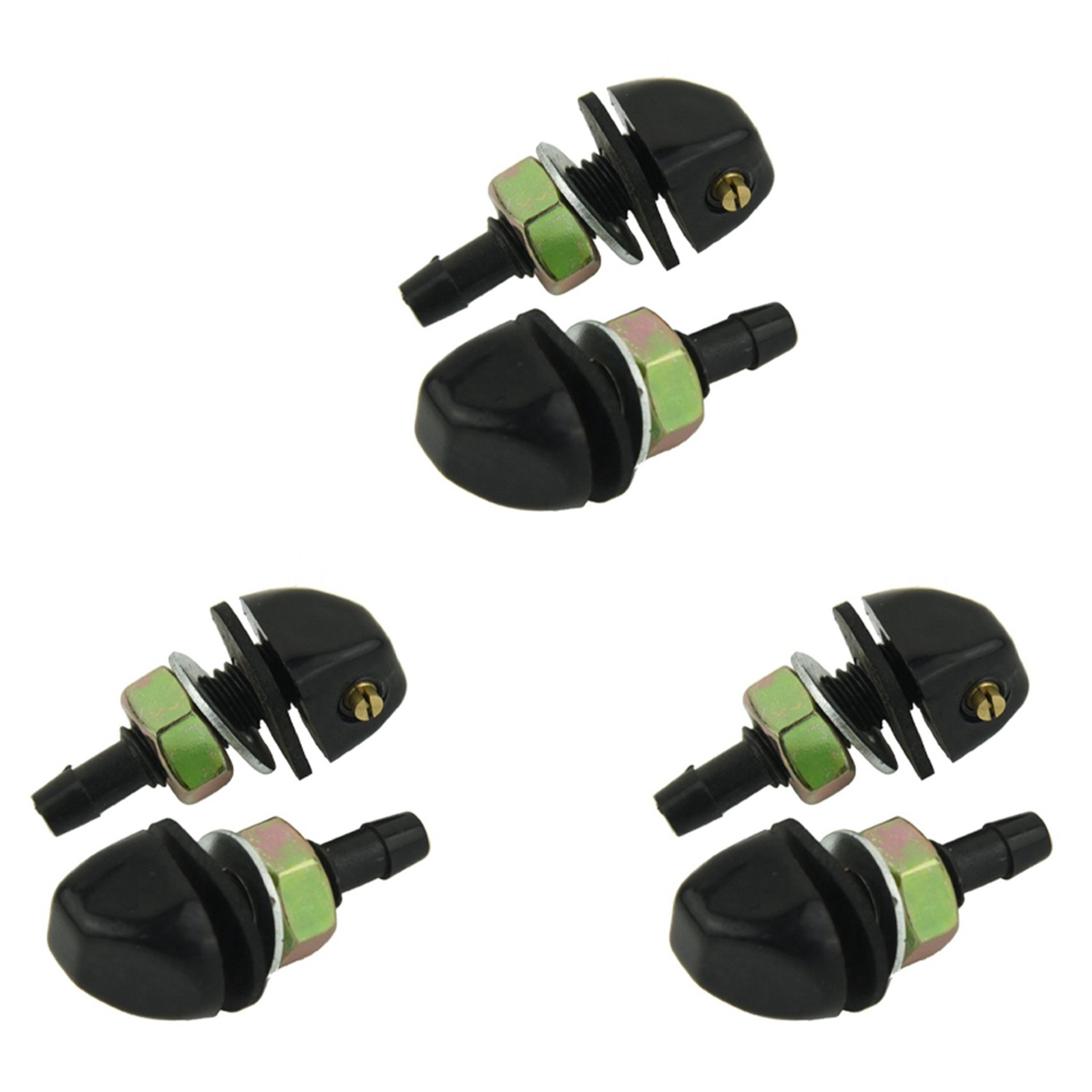 6 Pcs Black Plastic Car Front Window Windshield Washer  Nozzle for 8775