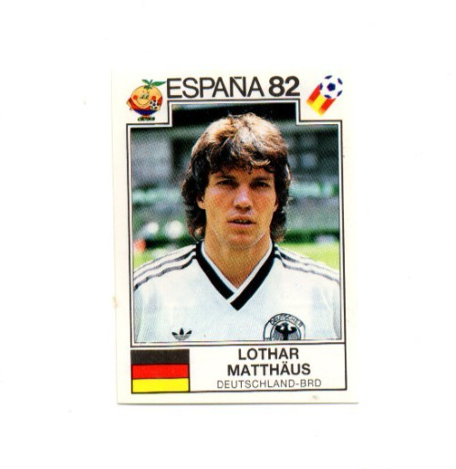 Panini Sonrics world cup story 1990 football sticker No 155 Lothar Matthaus 1982