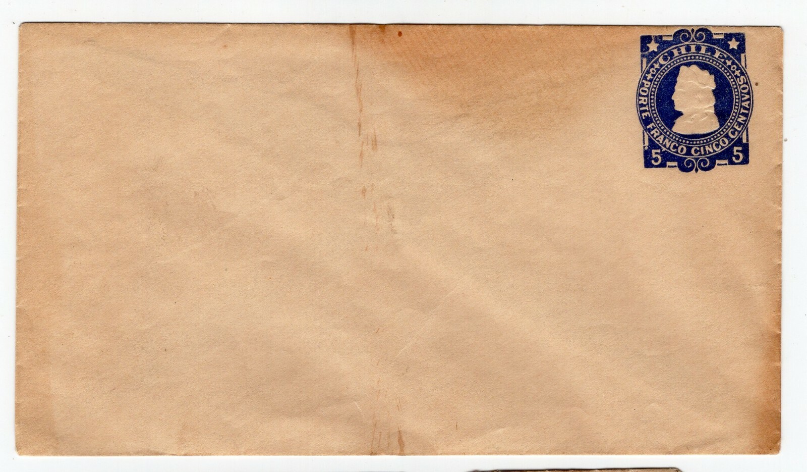 Chile 1903 Stationery Colon Columbus X-rare ERROR DISPLACED yerllowish paper