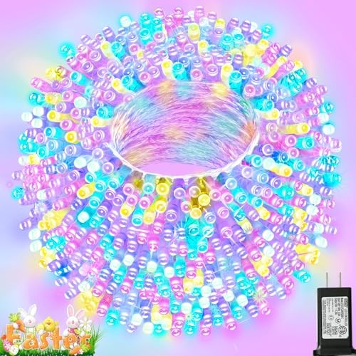 Colorful String Lights Easter Decoration, 66 ft 200 Clear wire, Colorful Easter