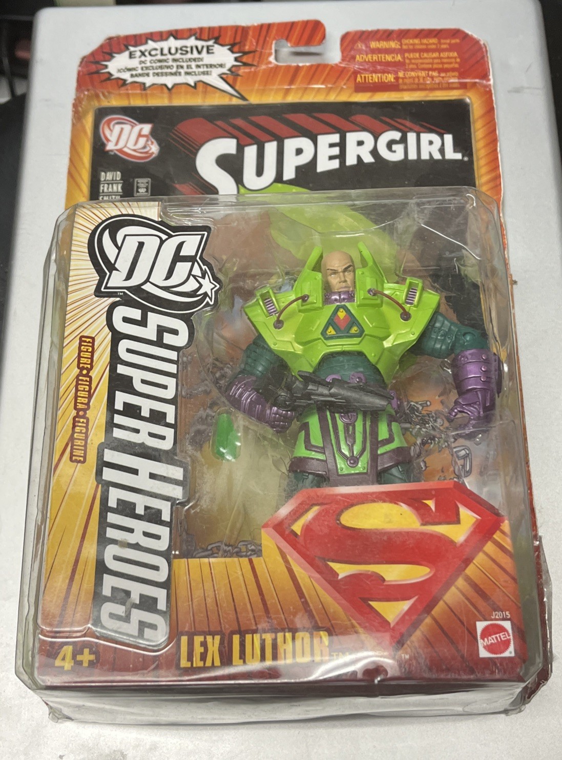 DC SUPER HEROES SELECT SCULPT S3 SERIES SUPERGIRL LEX LUTHOR w/comic