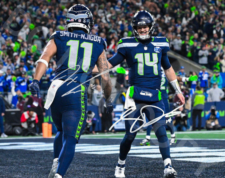 Sam Darnold / Jaxon Smith-Njigba 8x10 Signed Photo Reprint Seattle Seahawks Auto
