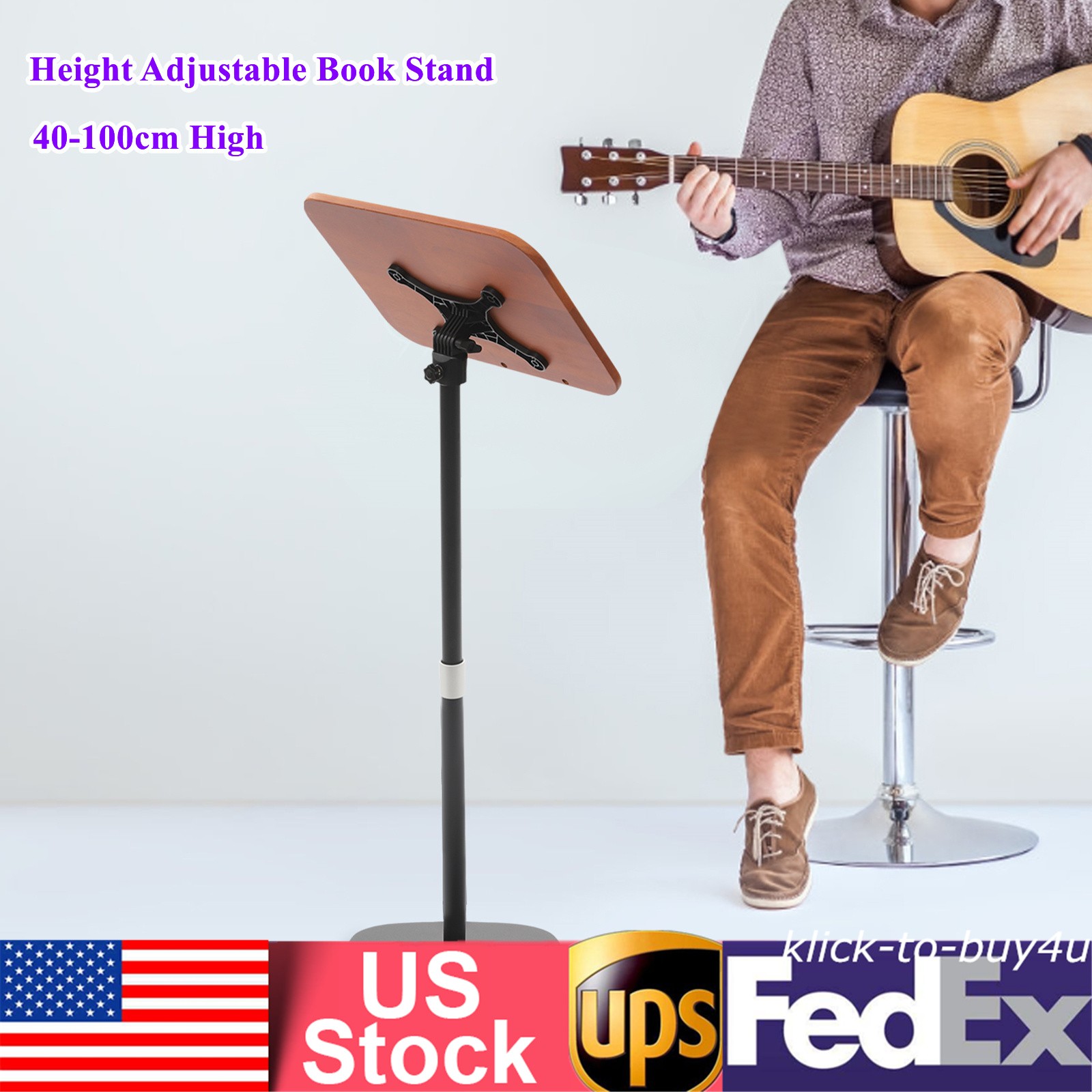 Book Stand Height Adjustable Music Stand Dual-Use Floor Book Holder Lectern Rack