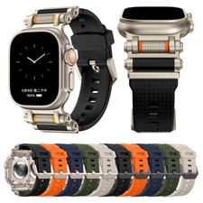 Luxury Rubber Band For Apple Watch Series 11 10 9 8 7 6 5 Ultra 45/46/49mm Strap