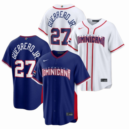 #27 Guerrero Jr. 2026 World Classic Royal/White Stitched Jersey - MEN