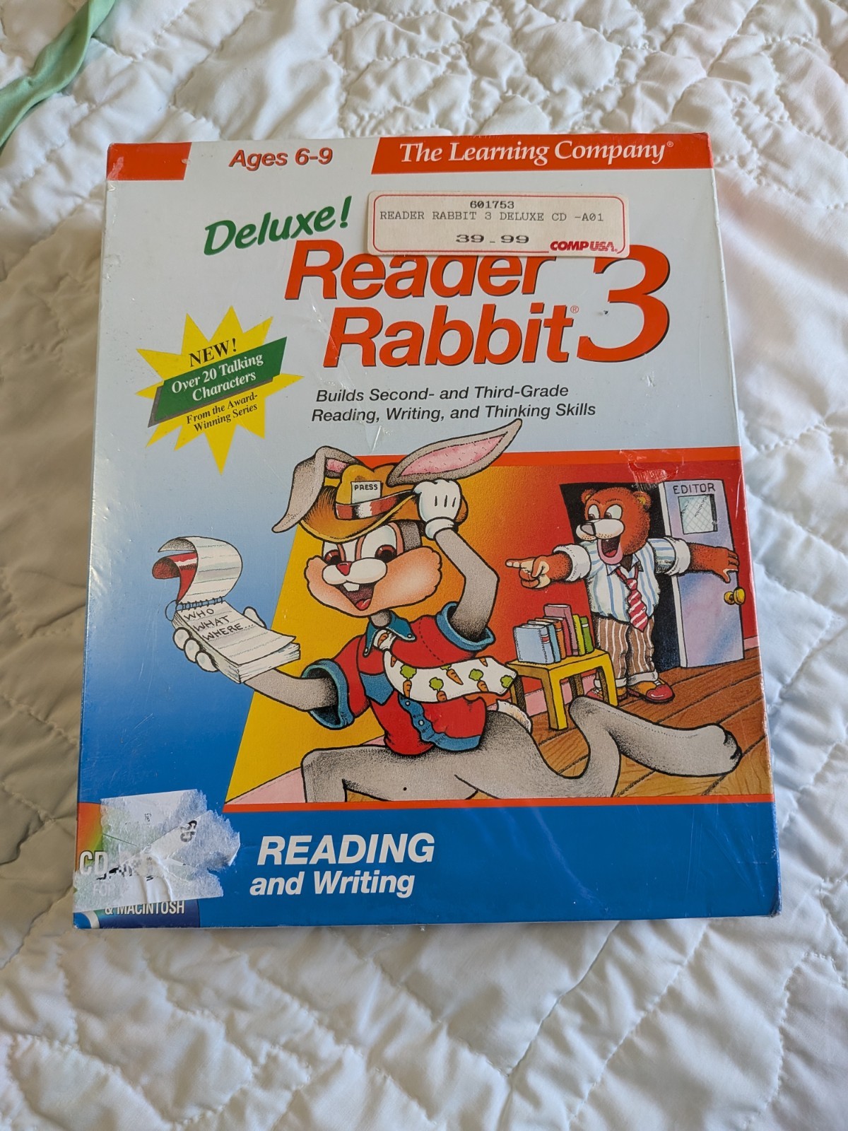 The Learning School Deluxe Reader Rabbit 3 WIndows Or MAC  Ages 6-9 Unopened1996