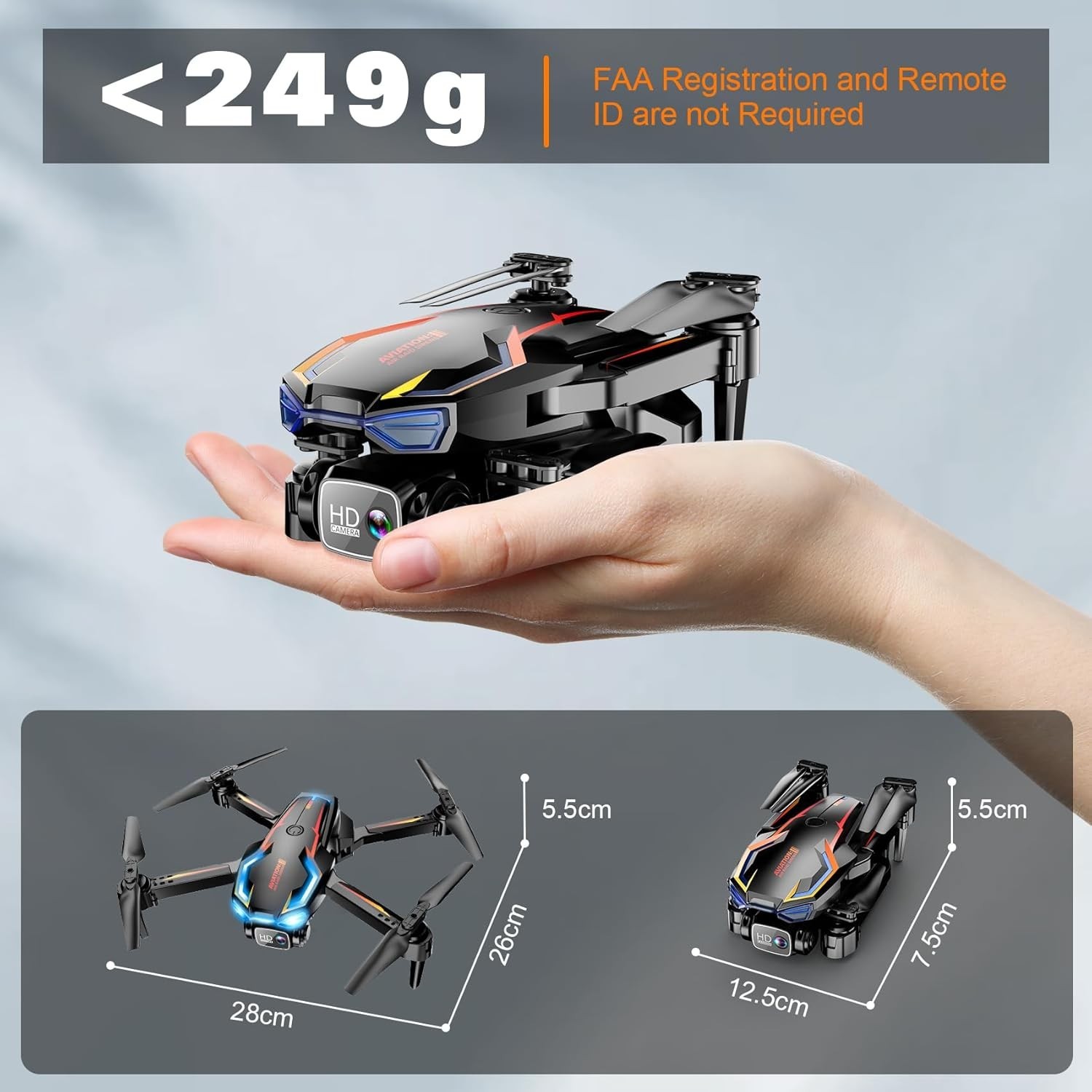 Drone with Camera for Adults, 2K HD FPV Drones with Upgrade Altitude Hold