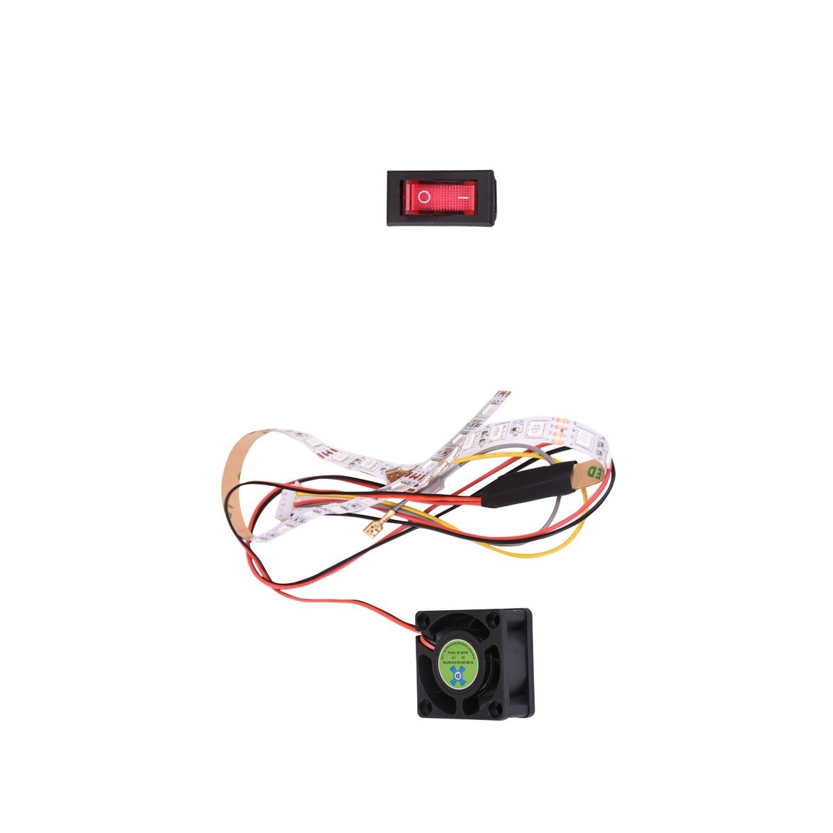 5-Pin Power Cable Switch LED Strip Cooling Fan Set For Home Edition Arcade Board