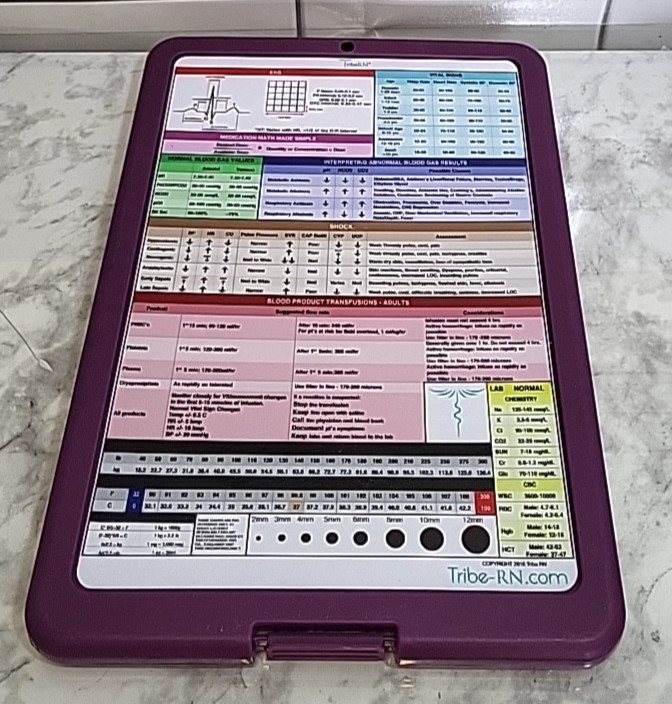 Pink Tribe RN Ultimate Nursing Clipboard Storage Set w/ Clinical Reference Guide