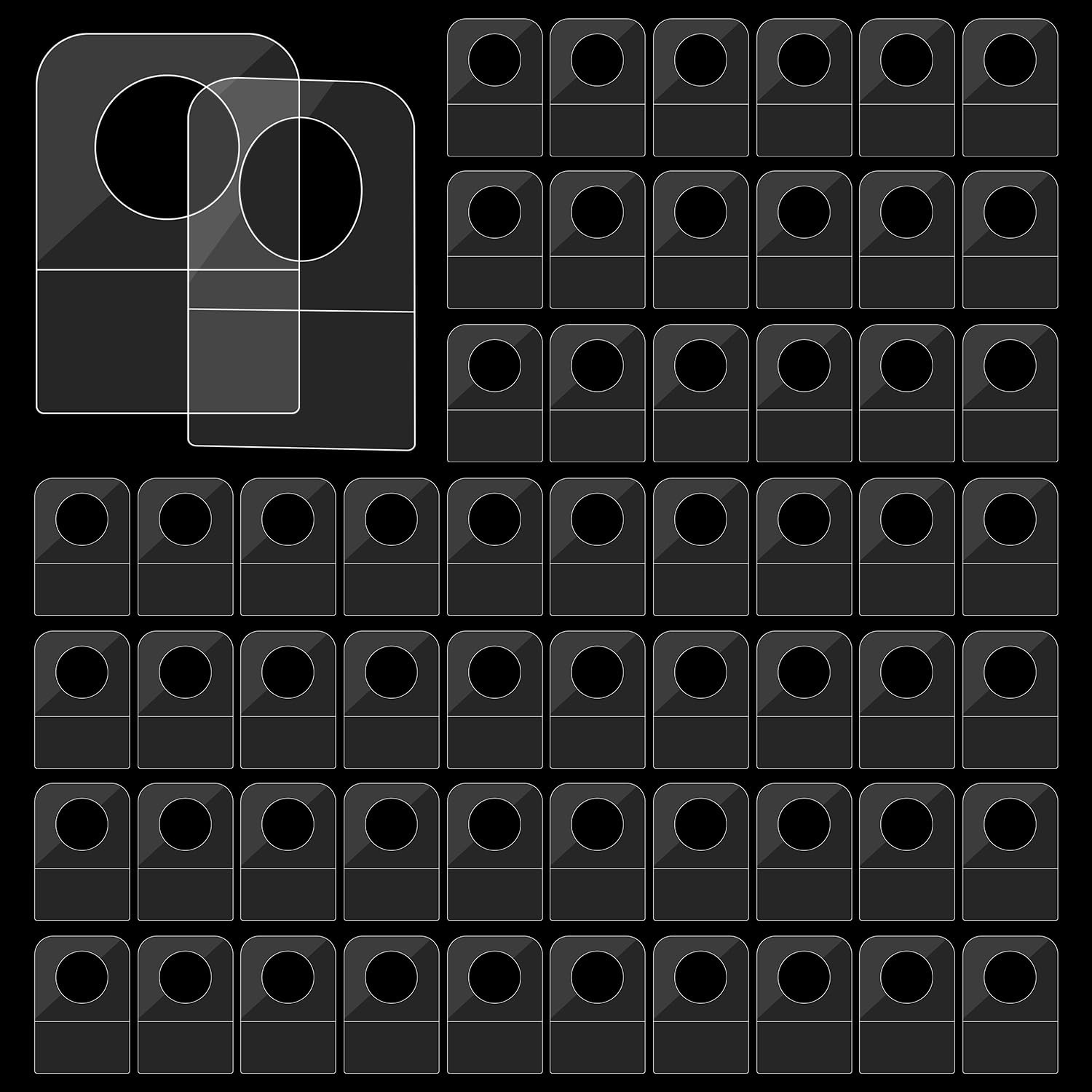 300PCS Clear Hang Tabs with round Hole Self Adhesive Folding Plastic Sticky Reta