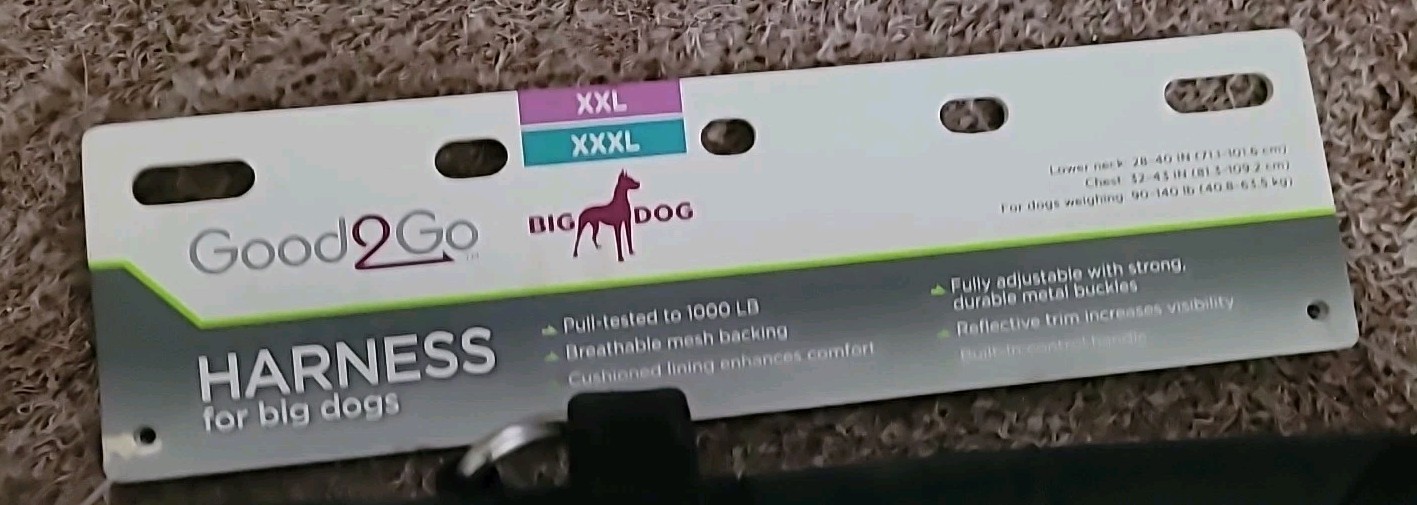 Good2Go Front Walking Dog Harness Size XXL- XXXL Black