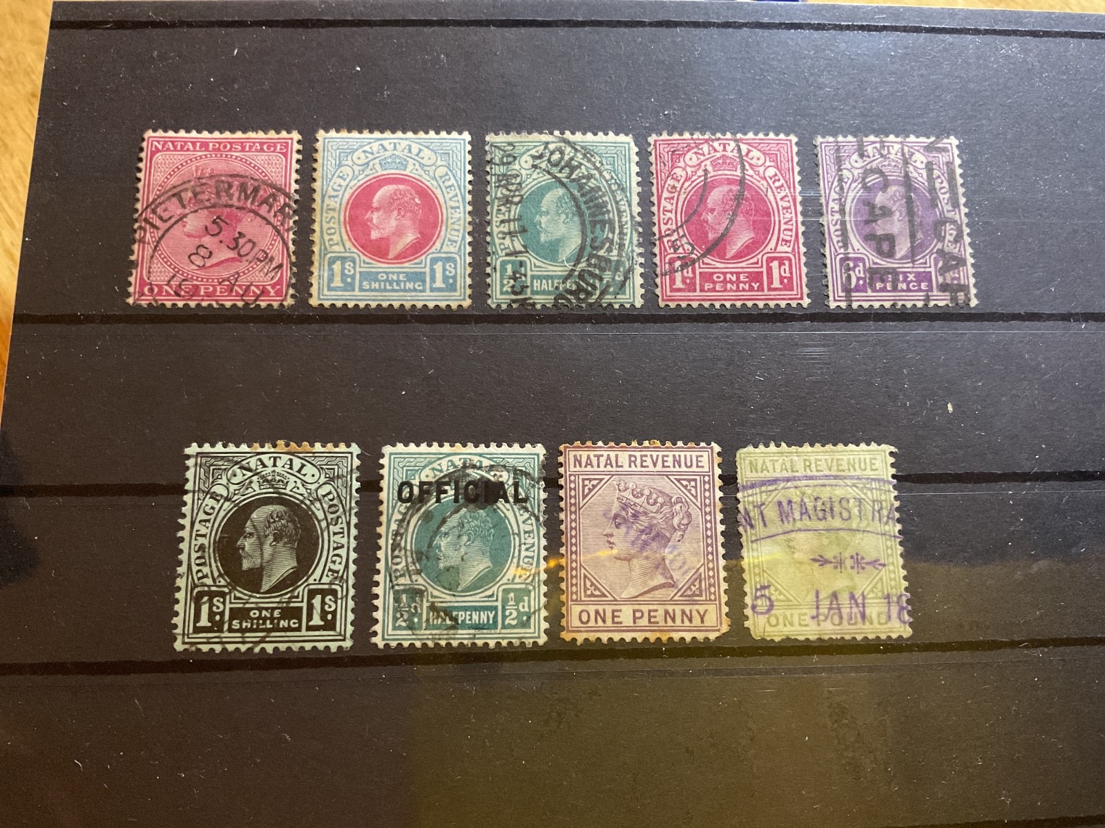 Natal mounted mint or used stamps on 2 cards   B3135