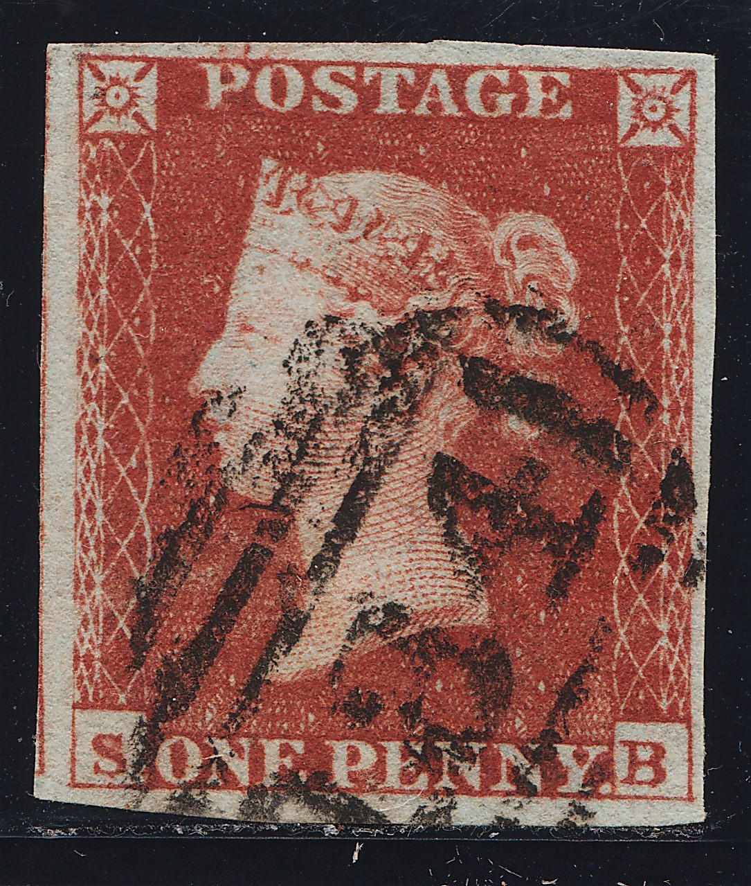 1852 Penny Red Spec B2  Plate 162d (SB) Second State Re-Entry  Fine Used 4M