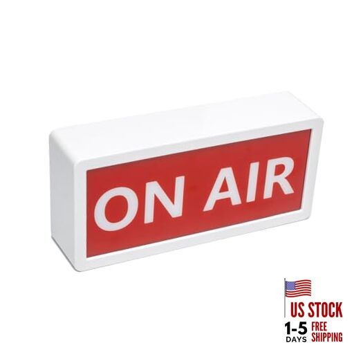 Rechargeable Dimmable ON AIR Sign Light, Recording In Progress & White Light