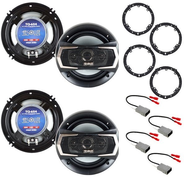 2 Pairs 6.5" Front & Rear Speakers Fit 2008-2022 Honda Accord