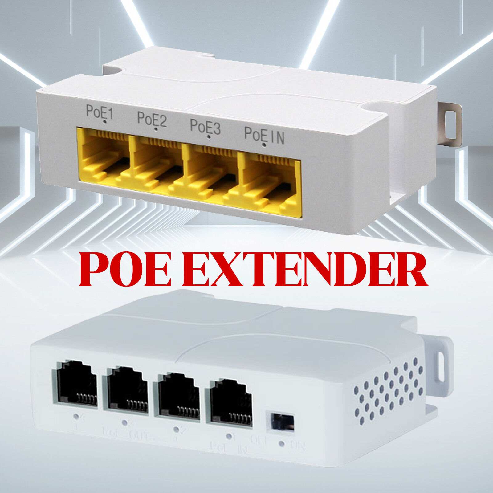 Gigabit 4 Port POE Extender Network Switch Repeater IEEE802.3af/at PoE Switch