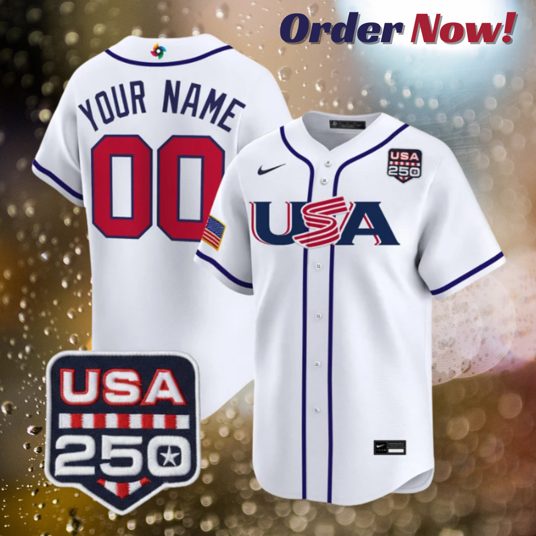 Custom Team USA White 2026 USA 250 Patch Stitched Jersey All Sizes