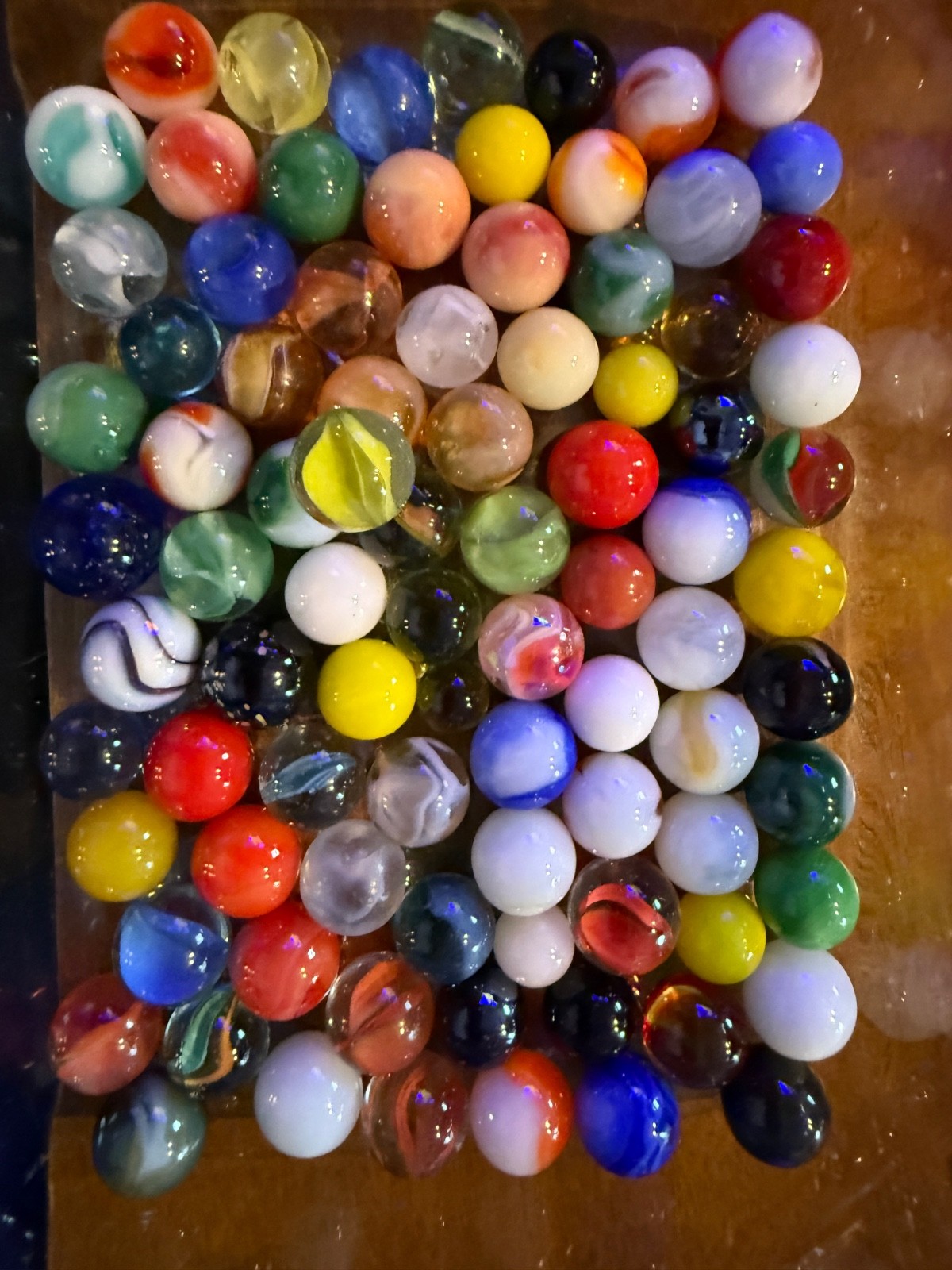 Vintage Marbles (Slags, Swirls, Cats Eyes, Bennies, Etc).Each lot varies Lot#125